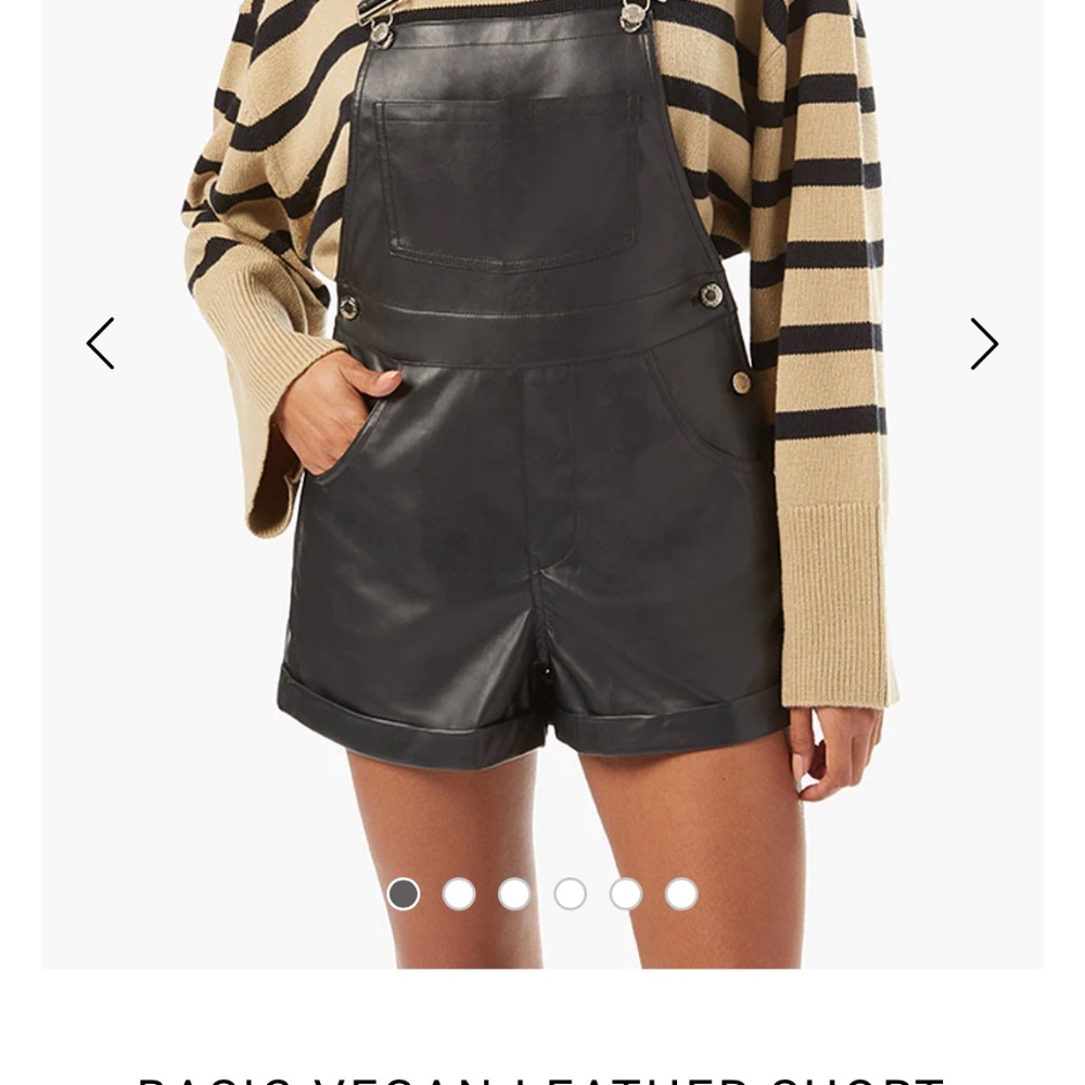 Vegan Leather Short Overalls, WeWoreWhat, L, New in pkg